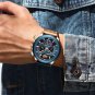 Silver black_2023 Blue Leather Mens Watches Top Brand Luxury Quartz Watch For Men Fashion Clock Ma