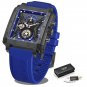 Blue_Fashion Mens Watches Top Brand Luxury Silicone Quartz Watch For Men Waterproof Chronograph 24 H