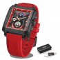 Red_Fashion Mens Watches Top Brand Luxury Silicone Quartz Watch For Men Waterproof Chronograph 24 Ho