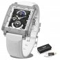White_Fashion Mens Watches Top Brand Luxury Silicone Quartz Watch For Men Waterproof Chronograph 24