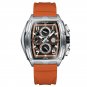 Silver orange_Sports Men's Watch Luxury Fashion Watches For Men Unique Square Watch Chronograph Qua