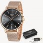 Rose gold black_Womens Watches Top Brand Luxury Waterproof Watch Fashion Ladies Stainless Steel Ultr