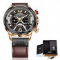 Rose gold black_2021 Watches Mens Top Brand Luxury Sports Watch Men Fashion Automatic Calendar Leat
