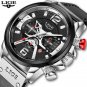 Silver black_2021 Watches Mens  Top Brand Luxury Sports Watch Men Fashion Automatic Calendar Leather