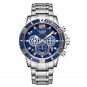 Silver blue_Top Brand Luxury Fashion All Gold Mens Watches Stainless Steel Quartz Watch For Men Wate