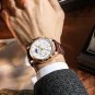 Silver white_2022  Watches Mens Top Brand Luxury Clock Casual Leathe 24Hour Moon Phase Men Watch Spo