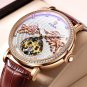 Ivory_FOX Brand 3D Bullfighting Classic Mens Retro Watches Automatic Mechanical Watch Genuine Leathe
