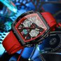 orange_Fox Digital Men Military Watch 50m Waterproof Wristwatch LED Quartz Clock Sport Watch Male Bi
