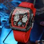 Silver black_Fox Digital Men Military Watch 50m Waterproof Wristwatch LED Quartz Clock Sport Watch M