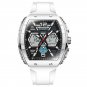 Silver white_Fox Digital Men Military Watch 50m Waterproof Wristwatch LED Quartz Clock Sport Watch M