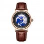 Gold black_Quartz Men Watches Leather Strap Male Wristwatches Top Luxury Brand Luminous Date Week Bu