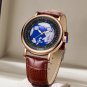 Gold black_Quartz Men Watches Leather Strap Male Wristwatches Top Luxury Brand Luminous Date Week Bu