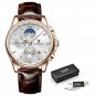 gold white_2021   Men Watches Fashion Casual Leather Sport Wrist Watch Men Top Brand Luxury Waterpro