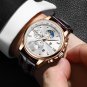 silver white_2021   Men Watches Fashion Casual Leather Sport Wrist Watch Men Top Brand Luxury Waterp