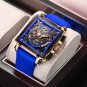 Gold blue_2023 Mens Watches Top Brand Creative Square Men Watch Luxury Sport Chronograph Waterproof