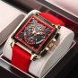 Gold blue_2023 Mens Watches Top Brand Creative Square Men Watch Luxury Sport Chronograph Waterproof