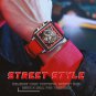 Gold blue_2023 Mens Watches Top Brand Creative Square Men Watch Luxury Sport Chronograph Waterproof
