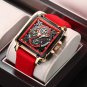 Gold red_2023 Mens Watches Top Brand Creative Square Men Watch Luxury Sport Chronograph Waterproof