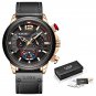 Gold black_2022 Fashion Mens Leather Quartz Watch For Men Top Brand Luxury Wristwatch Waterproof Sp