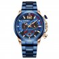 Gold blue S_2022 Fashion Mens Leather Quartz Watch For Men Top Brand Luxury Wristwatch Waterproof S