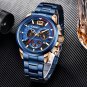 Silver black_2022 Fashion Mens Leather Quartz Watch For Men Top Brand Luxury Wristwatch Waterproof