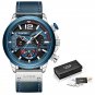 Silver blue_2022 Fashion Mens Leather Quartz Watch For Men Top Brand Luxury Wristwatch Waterproof S