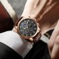 Rose gold black_2022 Men Watch Brand Sports Watches For Mens Quartz Clocks Man Casual Leather Wate