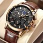 Rose gold white_2022 Men Watch Brand Sports Watches For Mens Quartz Clocks Man Casual Leather Wate
