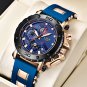 Gold blue_2022 Men Watch Top Brand Luxury Fashion Military Quartz Watch Men Silicagel Waterproof Sp