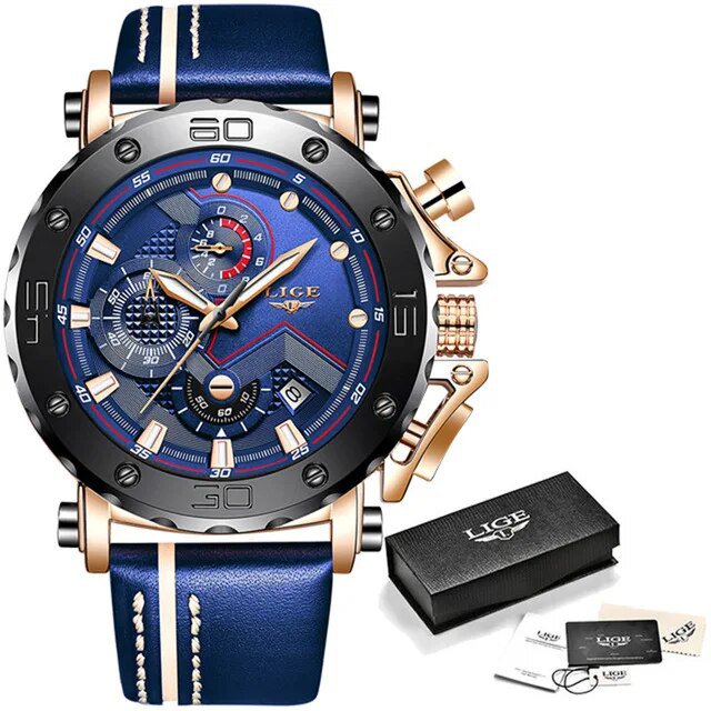 Rose gold blue_2022 Men Watch  Top Brand Luxury Fashion Military Quartz Watch Men Silicagel Waterpro