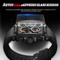 Black gold_Sport Chronograph Quartz Watch for Men Fashion Silicone Strap Square Dial Date Wristwatch