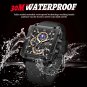 Gold red_Sport Chronograph Quartz Watch for Men Fashion Silicone Strap Square Dial Date Wristwatch 3