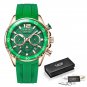 Gold green_2021  Sports Mens Watches  Top Brand Luxury Silicone Watch Men Quartz Clock Waterproof Wr
