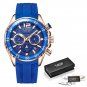 Rose gold blue_2021  Sports Mens Watches  Top Brand Luxury Silicone Watch Men Quartz Clock Waterproo