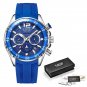 Silver blue_2021  Sports Mens Watches  Top Brand Luxury Silicone Watch Men Quartz Clock Waterproof W