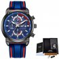 Silver blue_Watch Top Brand Mens Watches With Chronograph Sports Waterproof Clock Man Watches Milita