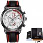 Silver white_Watch Top Brand Mens Watches With Chronograph Sports Waterproof Clock Man Watches Milit