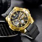 Silver blue_Luxury LCD Display Men Wristwatches Luminous Sport Man Watch Waterproof Military Quartz