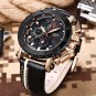 Gold black_Fashion Big Dial Leather Mens Watches Top Brand Luxury Quartz Watch For Men Military Wate