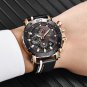 Gold black_Fashion Big Dial Leather Mens Watches Top Brand Luxury Quartz Watch For Men Military Wate
