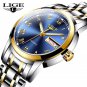 Gold white_Women Watch Luxury Brand Watch Simple Quartz Lady Waterproof Wristwatch Female Fashion Ca