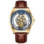 Gold blue L_2023 Men Watch Skeleton Automatic Quartz Watch Gold Skeleton Vintage Man Watch Mens Wat