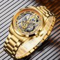 Gold blue L_2023 Men Watch Skeleton Automatic Quartz Watch Gold Skeleton Vintage Man Watch Mens Wat
