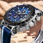 Silver black_2020 Mens Watches Top Brand Luxury Big Dial Military Quartz Watch Leather Waterproof