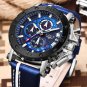 Silver white_2020 Mens Watches Top Brand Luxury Big Dial Military Quartz Watch Leather Waterproof