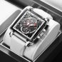 Gold blue_2021 Men Watches Waterproof Top Brand Luxury Silicone Square Sports Quartz Watch Clock Ma