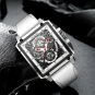 Gold blue_2021 Men Watches Waterproof Top Brand Luxury Silicone Square Sports Quartz Watch Clock Ma