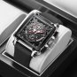 Silver black_2021 Men Watches Waterproof Top Brand Luxury Silicone Square Sports Quartz Watch Clock