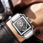 Silver black_2021  Men Watches Waterproof Top Brand Luxury Silicone Square Sports Quartz Watch Clock