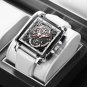 Silver white_2021 Men Watches Waterproof Top Brand Luxury Silicone Square Sports Quartz Watch Clock